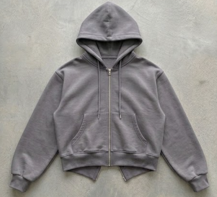 Sudadera Zip Oversized Crop
