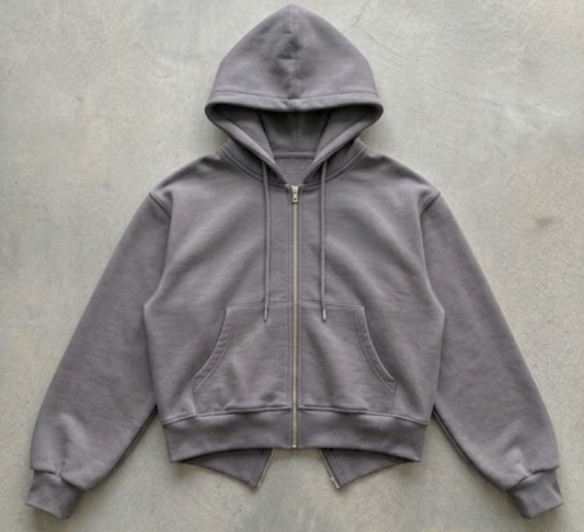 Sudadera Zip Oversized Crop