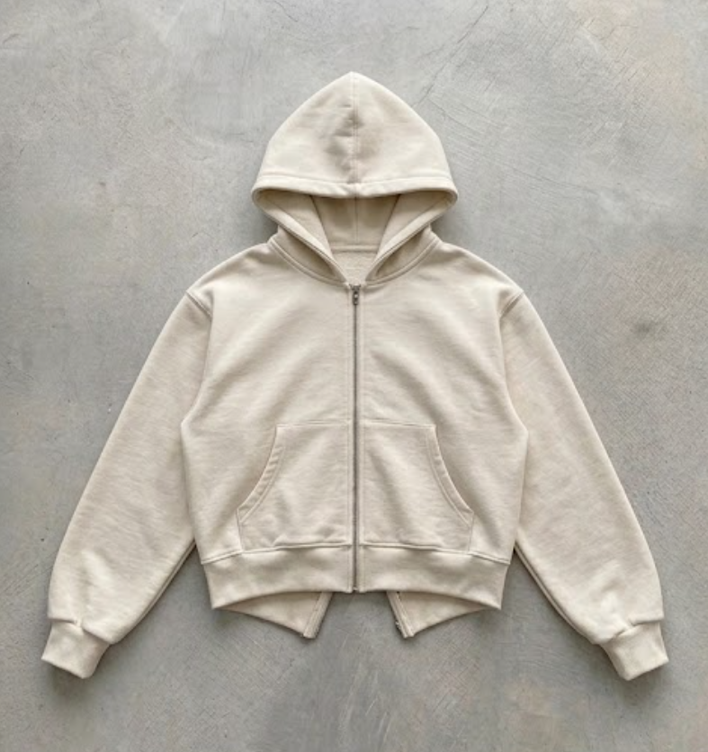 Sudadera Zip Oversized Crop
