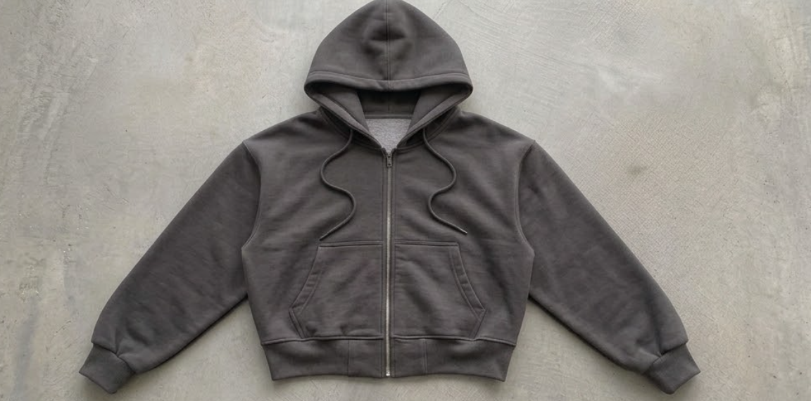 Sudadera Zip Oversized Crop